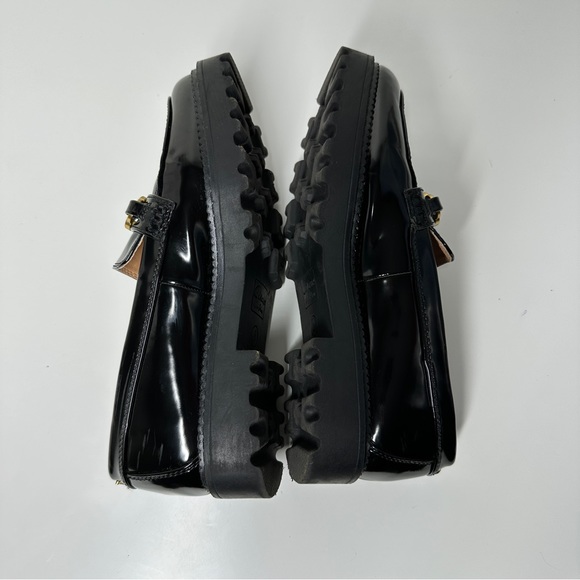 Sam Edelman Women's Deana Black Patent Leather Lug Sole Loafers Size 8 - Picture 7 of 10